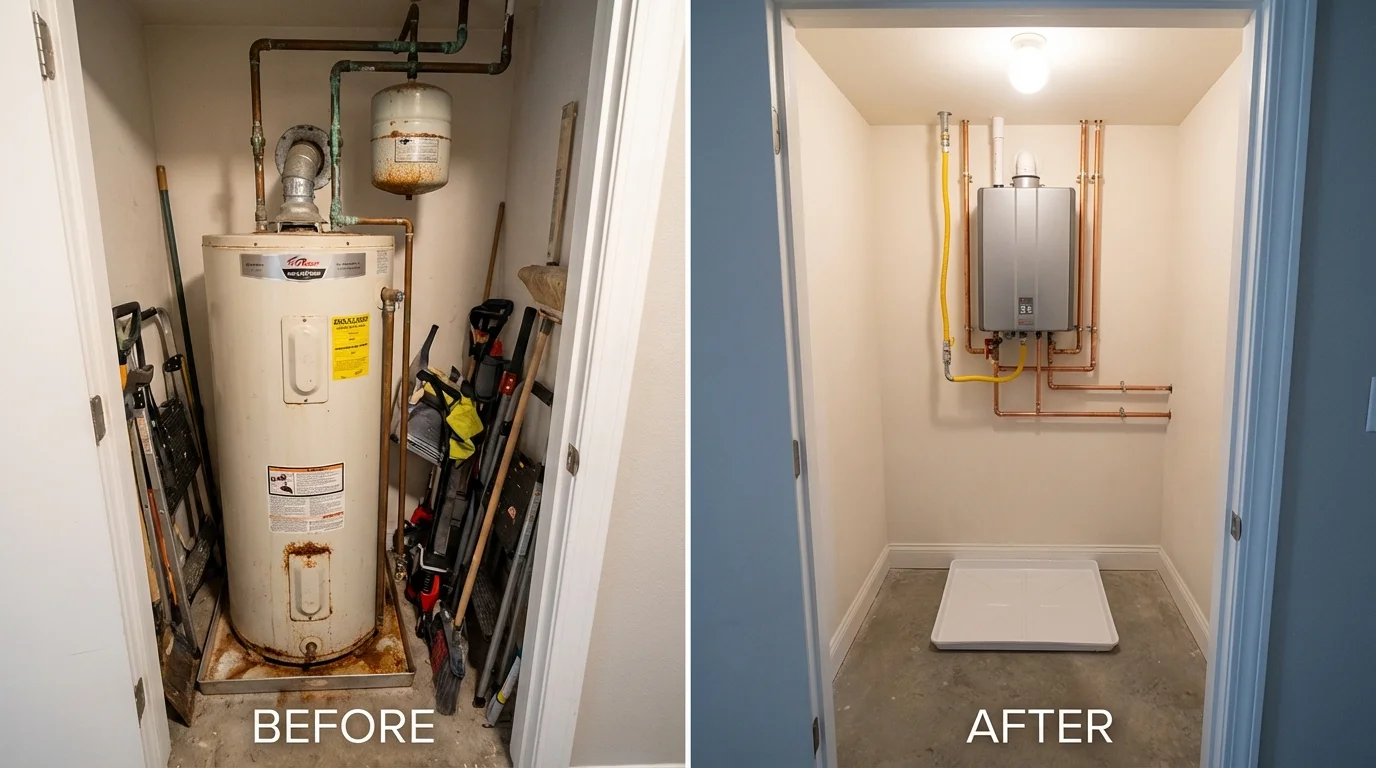 Tank water heater versus wall-mounted tankless unit comparison for Union City, NJ homeowners